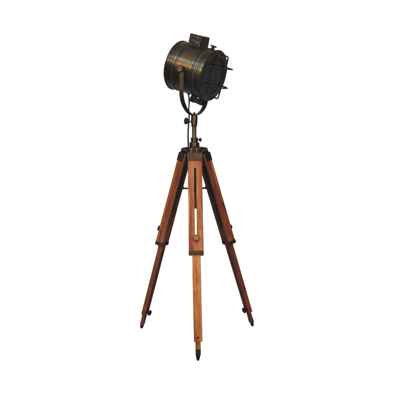 Parma Caged Brass Spotlight Floor Lamp