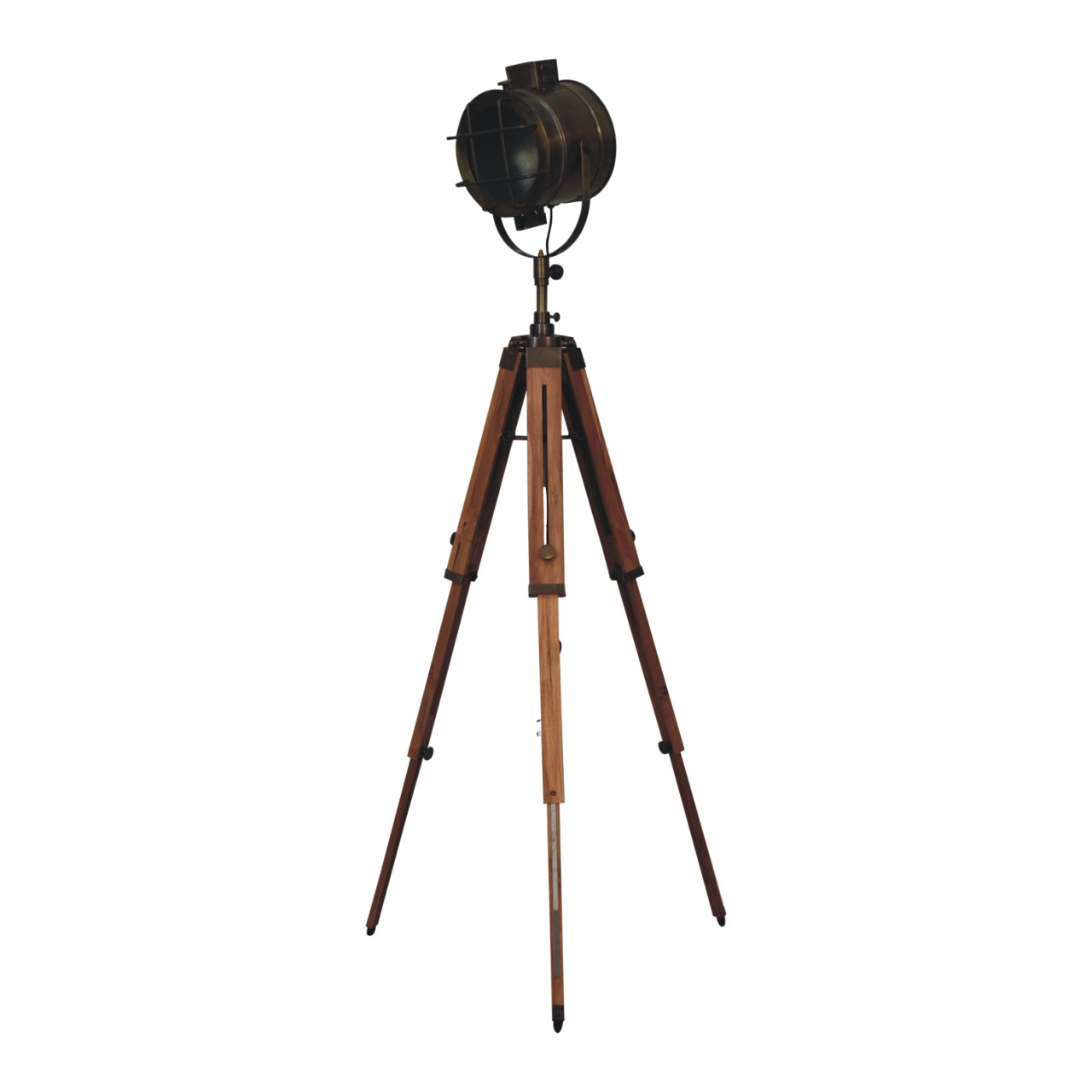 Parma Caged Brass Spotlight Floor Lamp