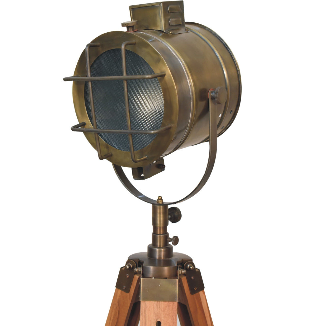 Parma Caged Brass Spotlight Floor Lamp