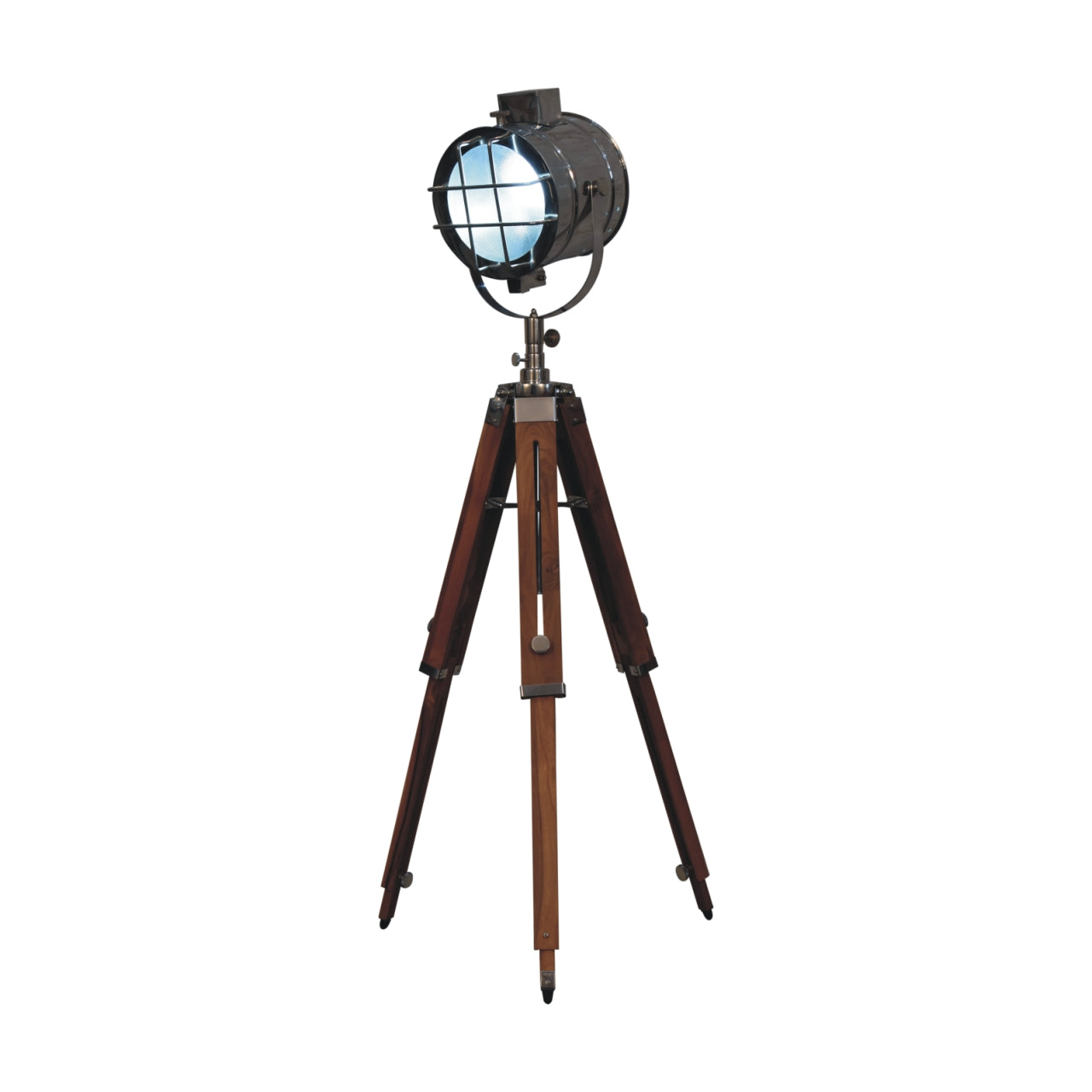 Ferrara Caged Chrome Spotlight Floor Lamp