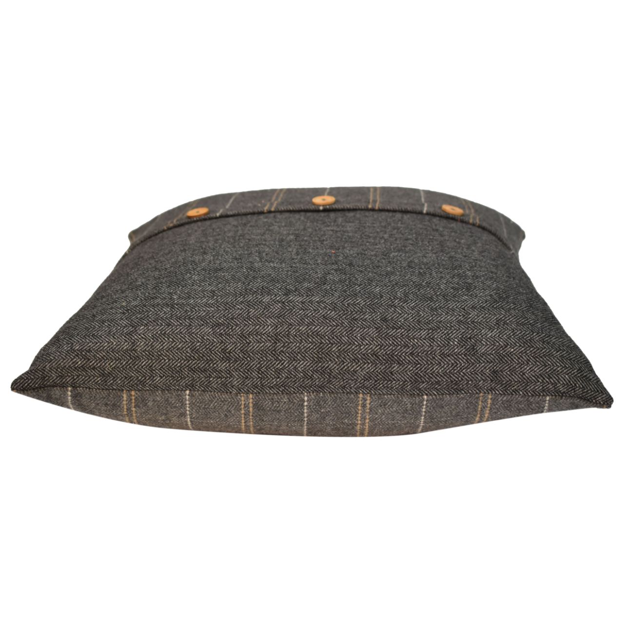Set of 2 Quimper Pewter Cushion Covers with Button Detail