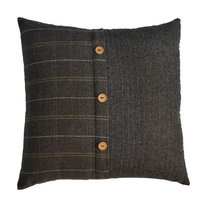 Set of 2 Quimper Pewter Cushion Covers with Button Detail