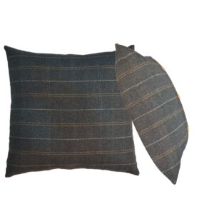 Set of 2 Quimper Pewter Cushions with Button Detail