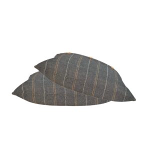 Set of 2 Quimper Pewter Cushions with Button Detail