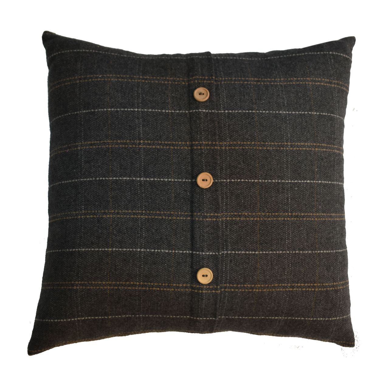 Set of 2 Quimper Pewter Cushions with Button Detail