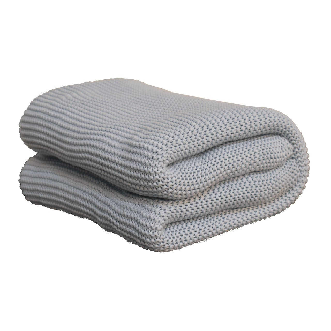 Sirmione Double Soft Blue Knit Throw