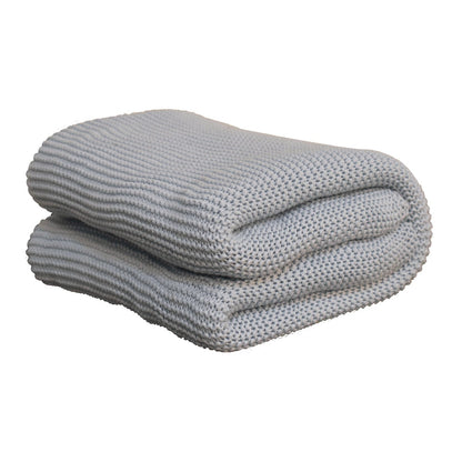 Sirmione Double Soft Blue Knit Throw