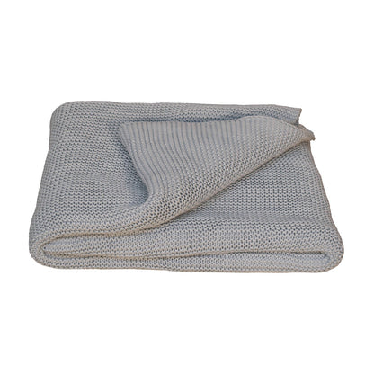 Sirmione Double Soft Blue Knit Throw