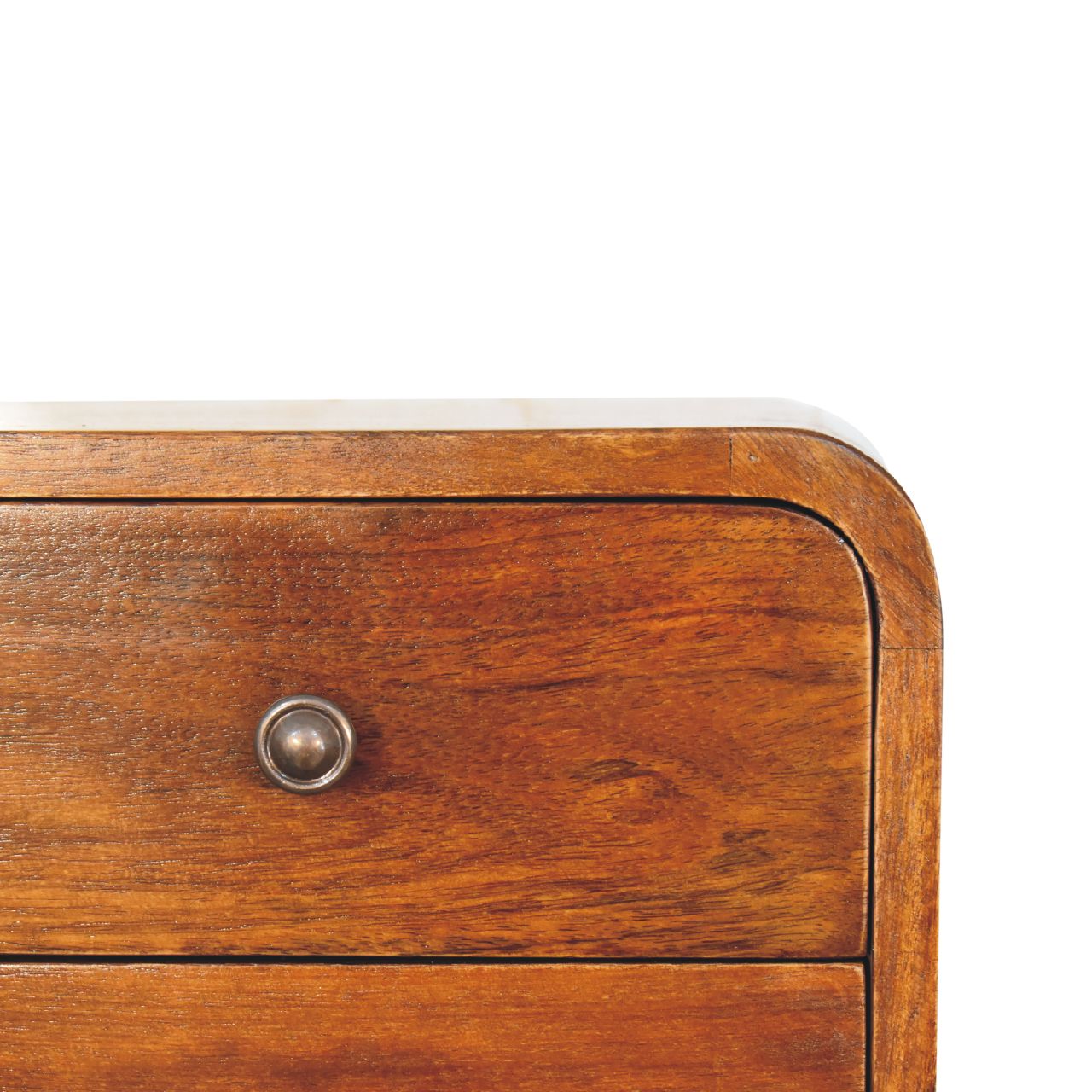 Kamala Floating Mini Chestnut Mango Wood Bedside Table 2 Drawers