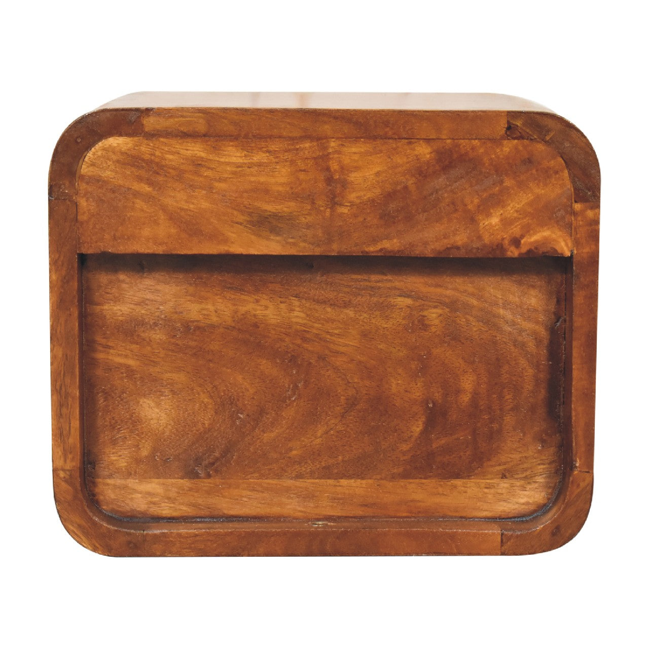 Desenzano Mini Curve Mango Wood Floating Bedside Table with Drawer and Shelf