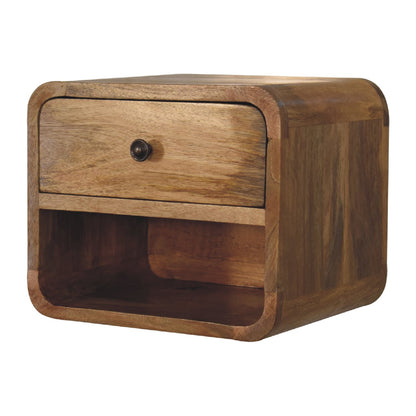 Parma Mini Oak Mango Wood Floating Open Bedside Table