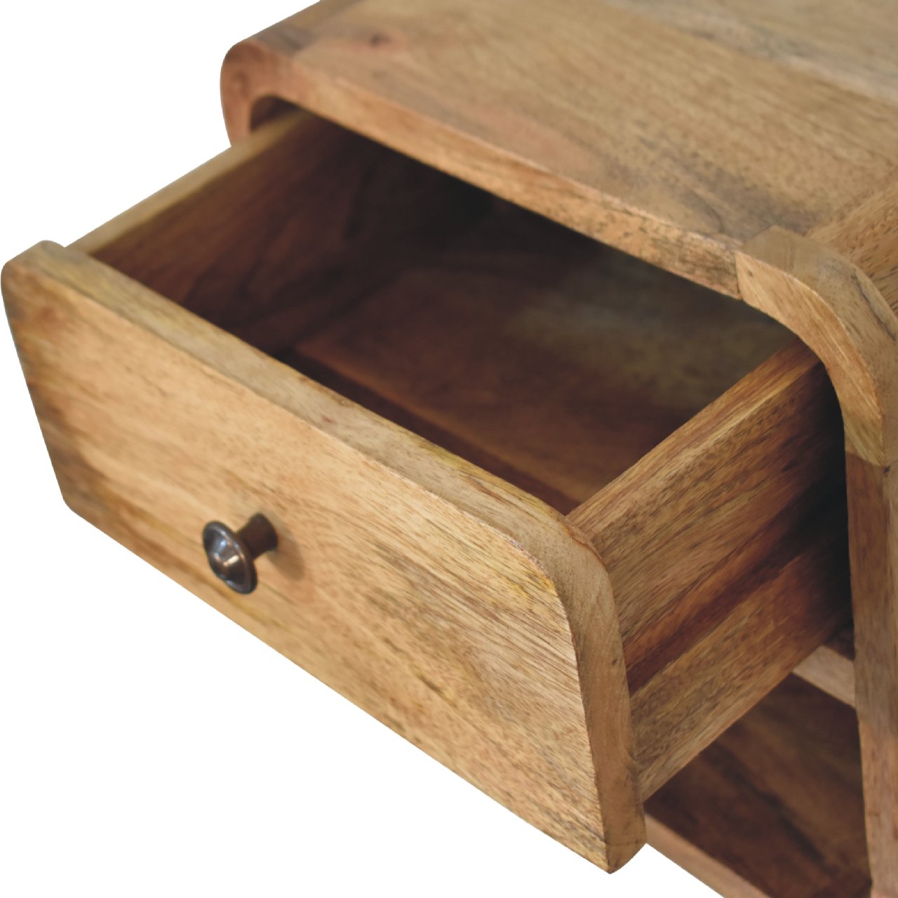 Parma Mini Oak Mango Wood Floating Open Bedside Table