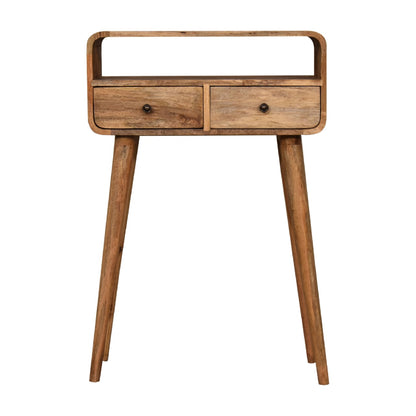 Peschiera Mini Curved Oak Mango Wood Console Table