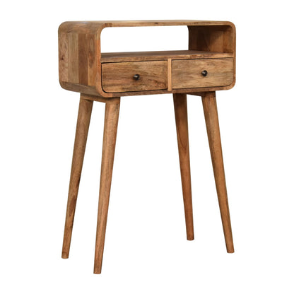 Peschiera Mini Curved Oak Mango Wood Console Table