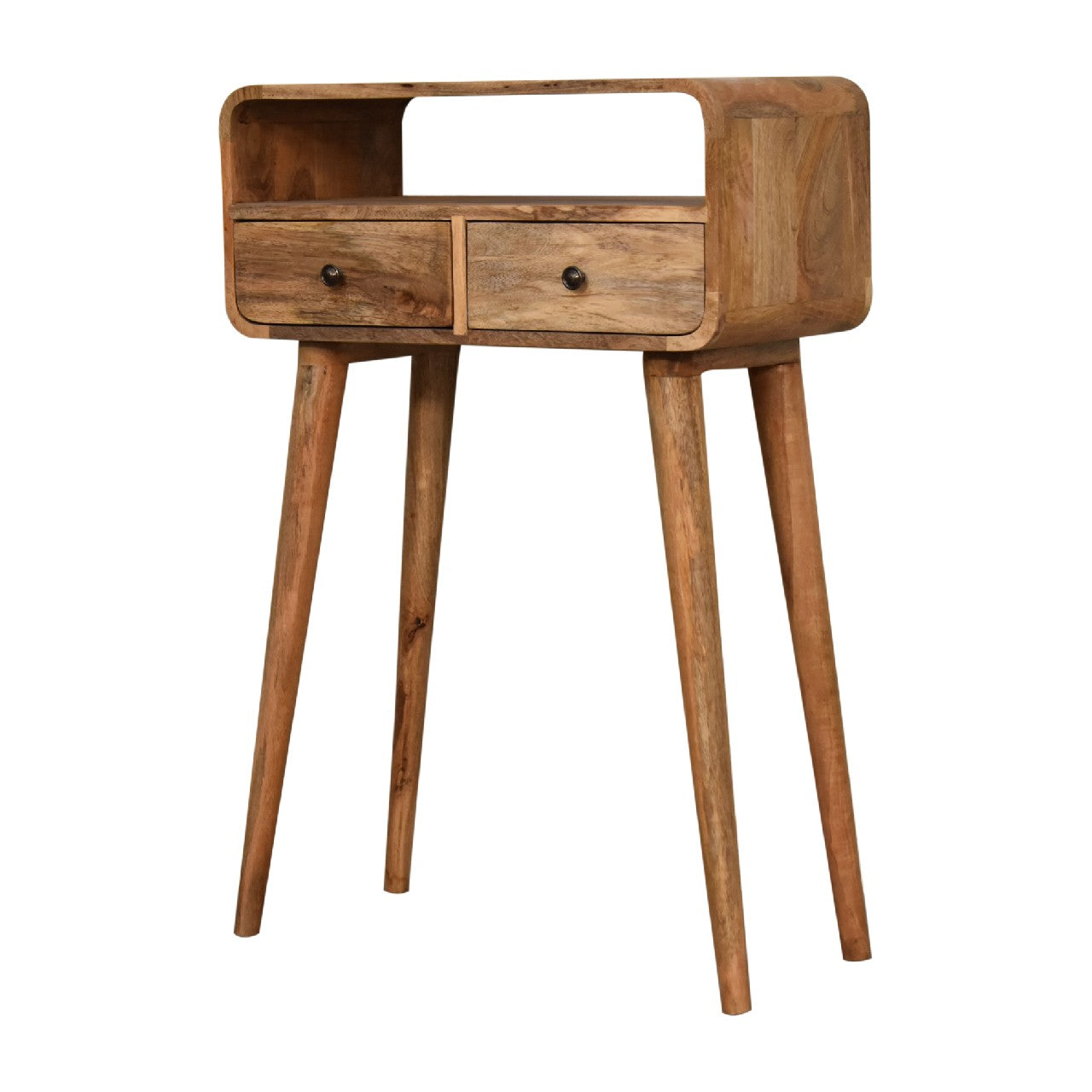 Peschiera Mini Curved Oak Mango Wood Console Table