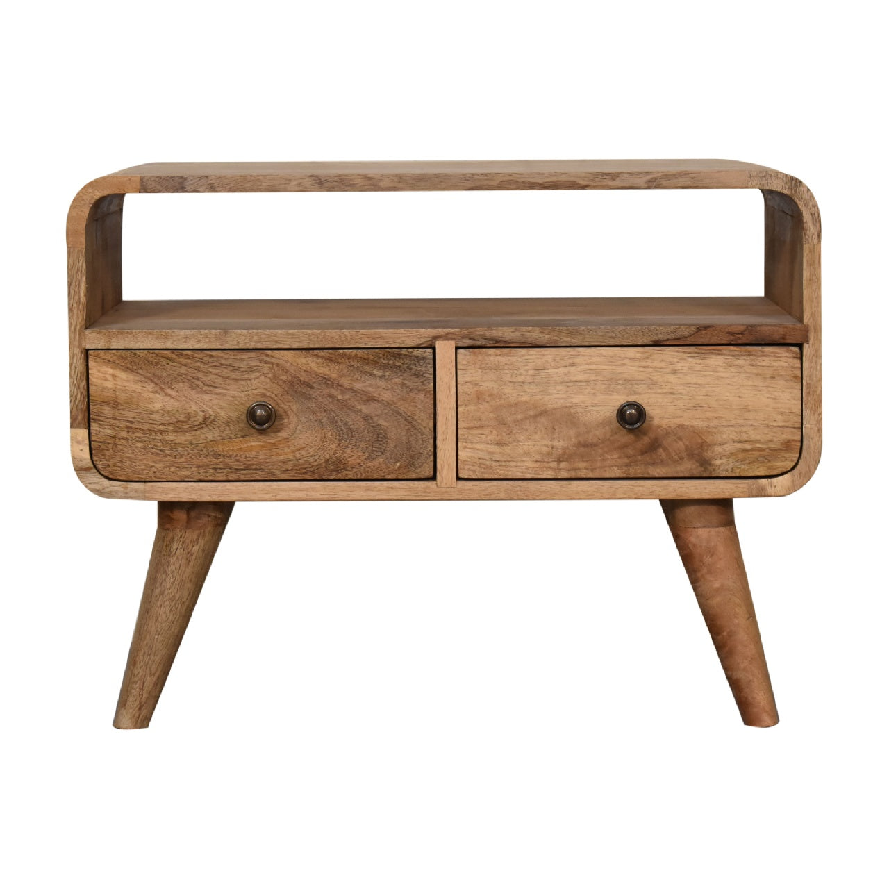 Peschiera Mini Curved Oak Mango Wood TV Media Unit