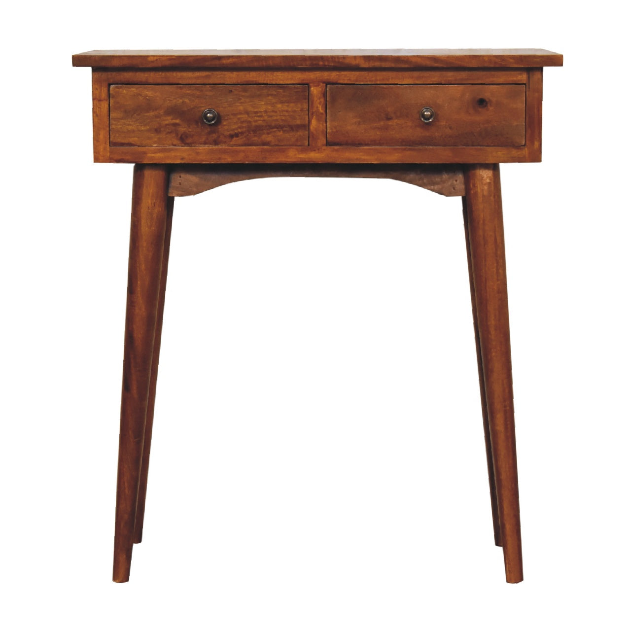 Olbia Mini Chestnut Mango Wood Hallway Console Table 2 Drawers