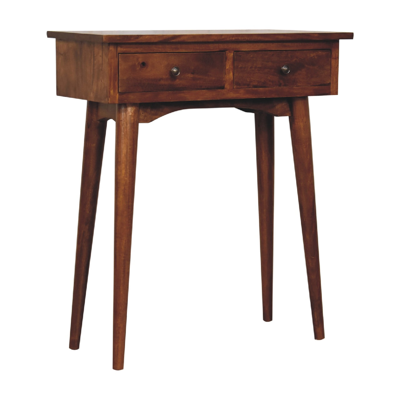 Olbia Mini Chestnut Mango Wood Hallway Console Table 2 Drawers