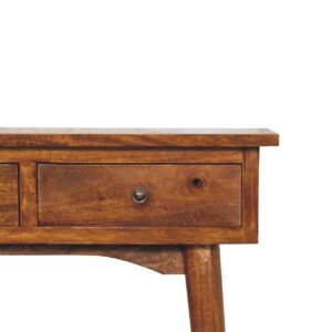 Olbia Mini Chestnut Mango Wood Hallway Console Table 2 Drawers