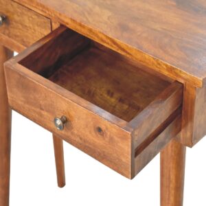 Olbia Mini Chestnut Mango Wood Hallway Console Table 2 Drawers