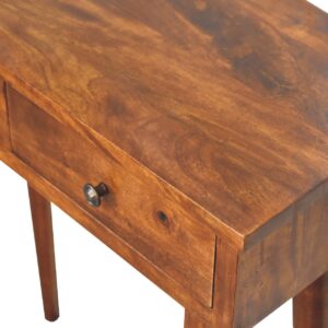 Olbia Mini Chestnut Mango Wood Hallway Console Table 2 Drawers