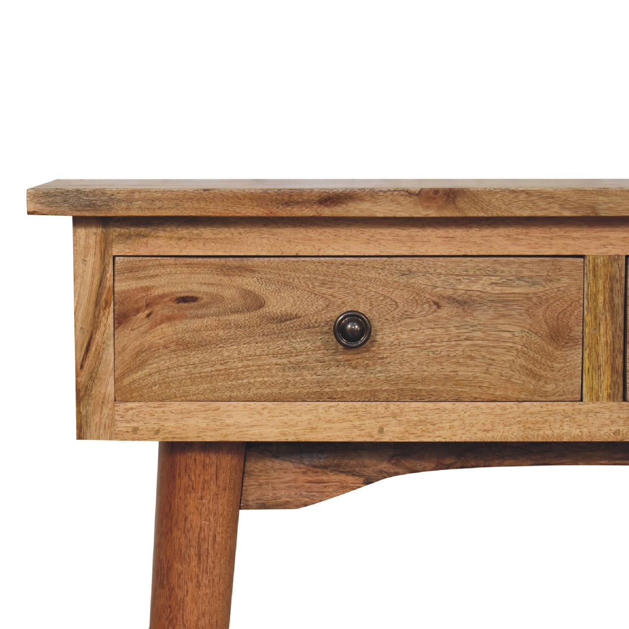 Parma Mini Oak Mango Wood Hallway Console Table 2 Drawers