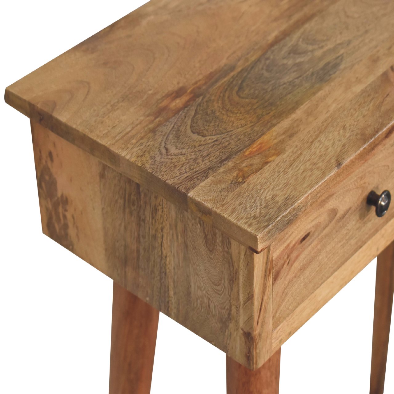 Parma Mini Oak Mango Wood Hallway Console Table 2 Drawers