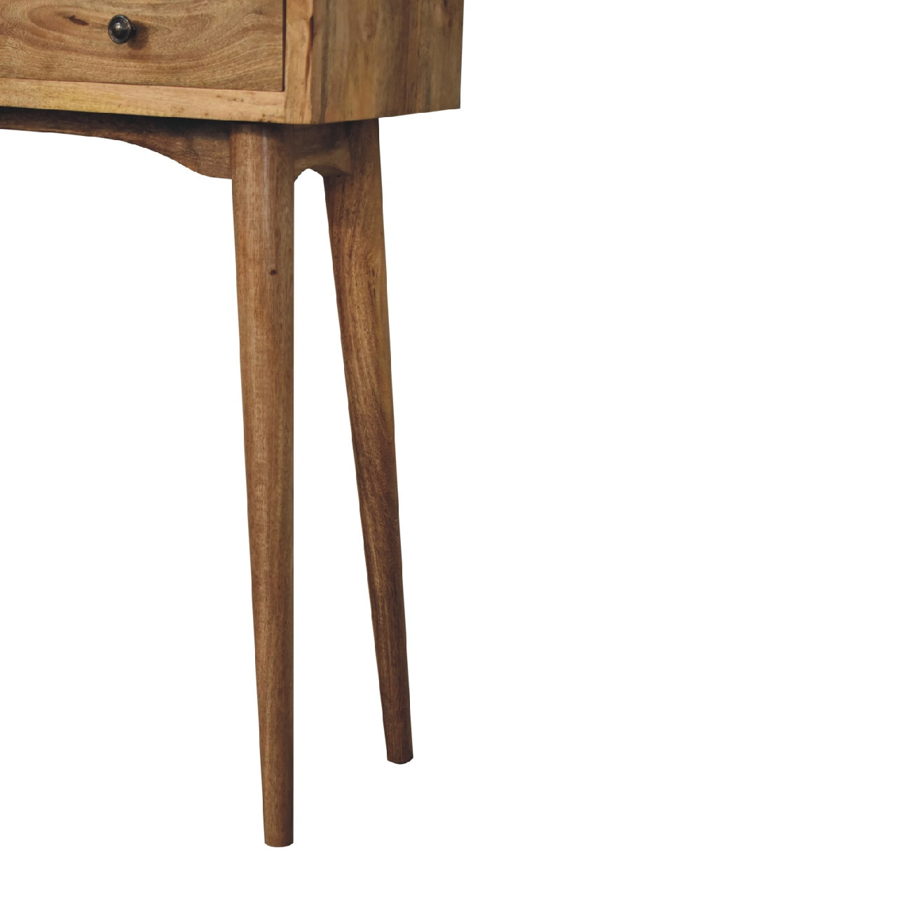Parma Mini Oak Mango Wood Hallway Console Table 2 Drawers