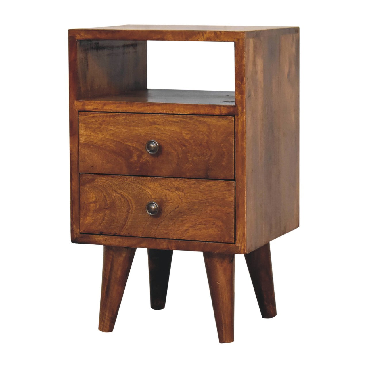 Olbia Mini Classic Chestnut Mango Wood Bedside Table 2 Drawers