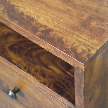 Olbia Mini Classic Chestnut Mango Wood Bedside Table 2 Drawers
