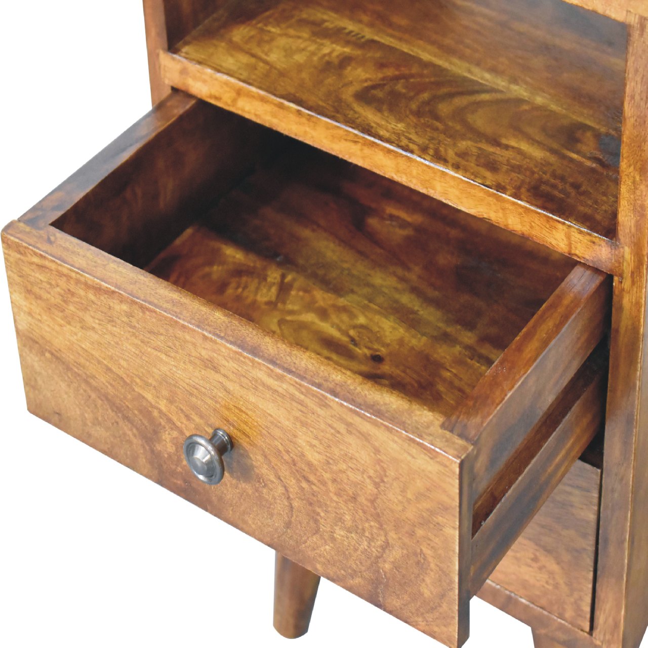 Olbia Mini Classic Chestnut Mango Wood Bedside Table 2 Drawers