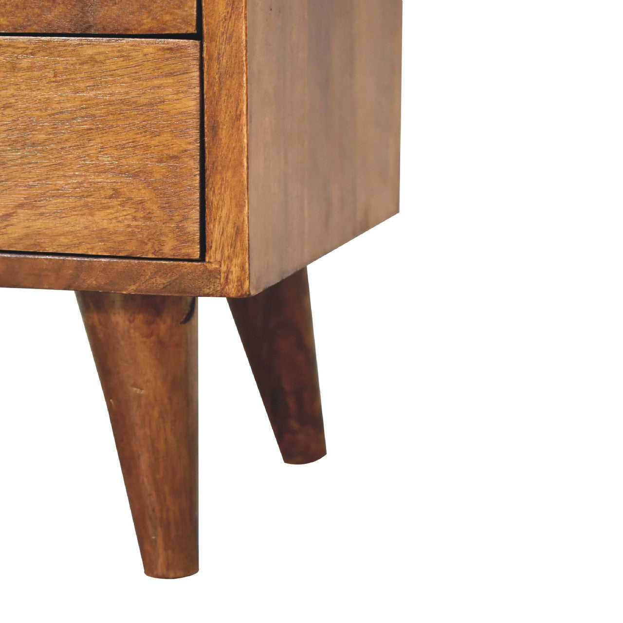 Olbia Mini Classic Chestnut Mango Wood Bedside Table 2 Drawers