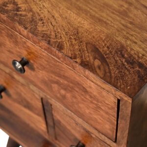 Nong Song Hong 4 Drawer Multi Chestnut Mango Wood Bedside