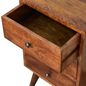 Nong Song Hong 4 Drawer Multi Chestnut Mango Wood Bedside