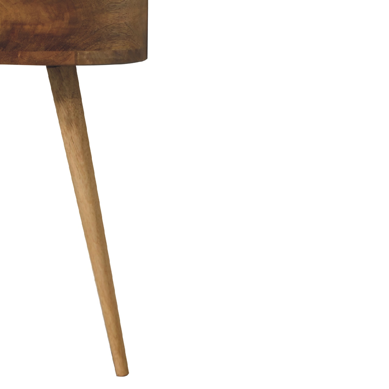 Parma Mini Oak Mango Wood Circular Shape Bedside Table
