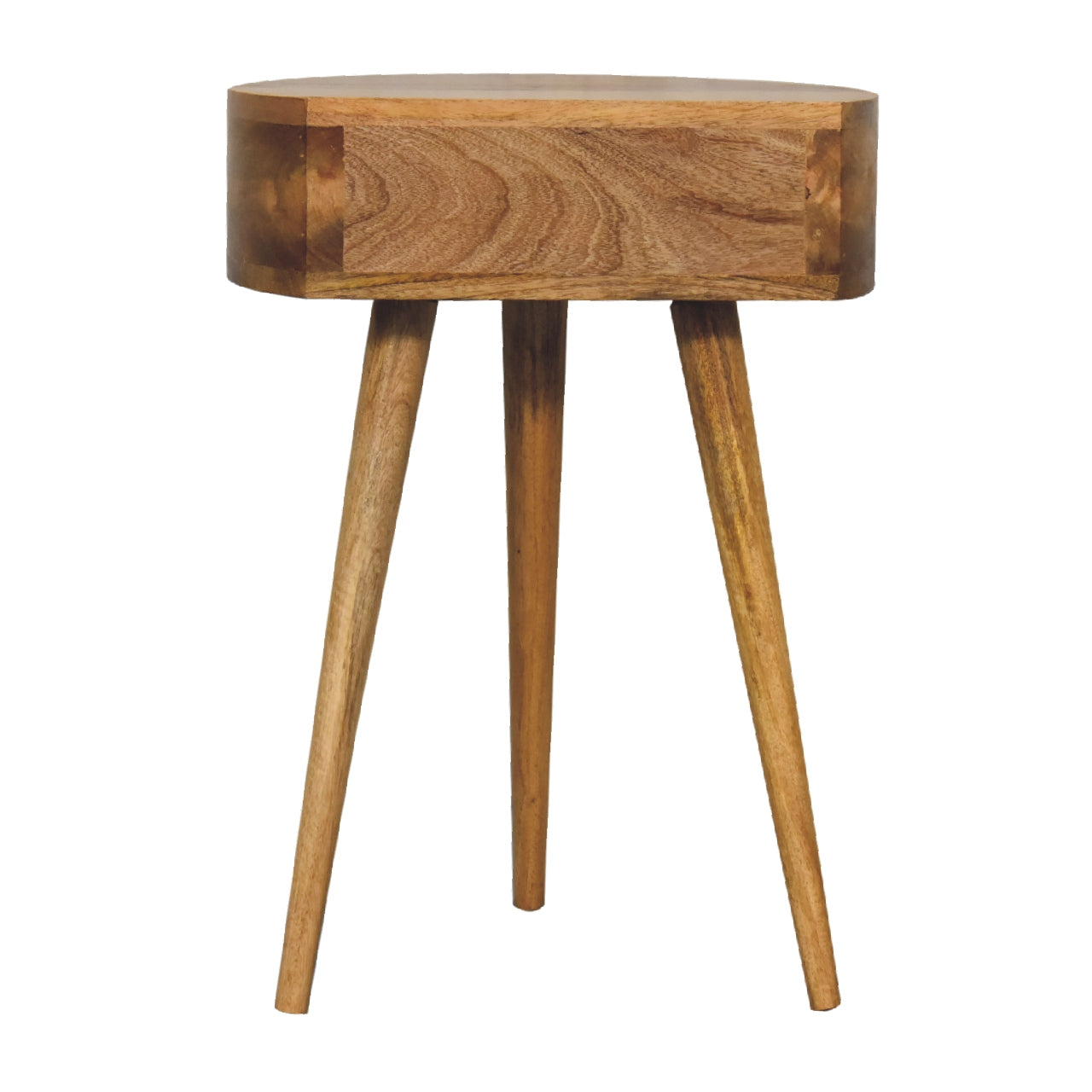 Parma Mini Oak Mango Wood Circular Shape Bedside Table