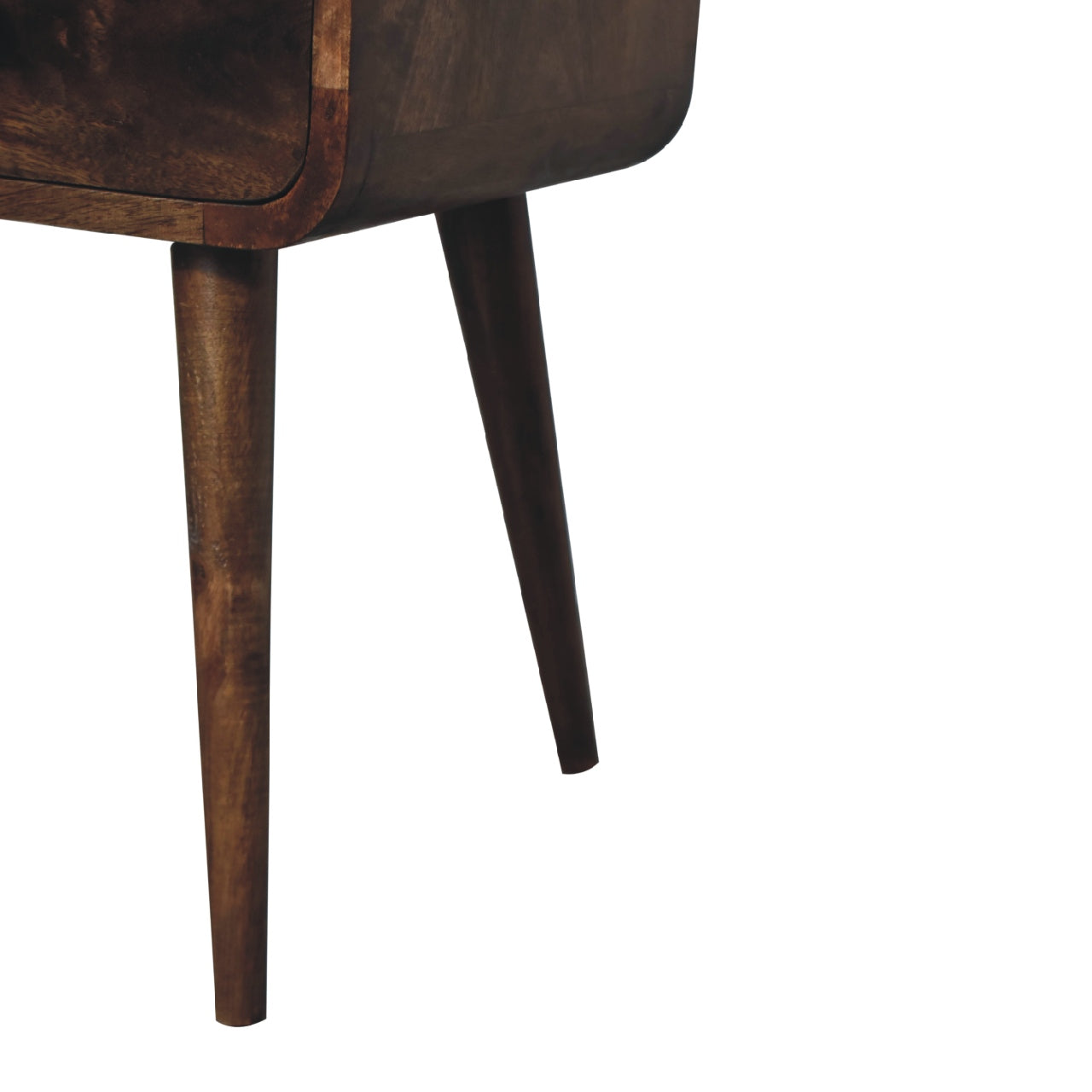 Peschiera Mini Curved Grey Washed Bedside Table Mango Wood