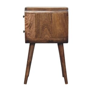 Peschiera Mini Curved Grey Washed Bedside Table Mango Wood
