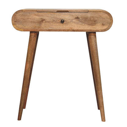 Parma Mini Oak Mango Wood Round Dressing Table