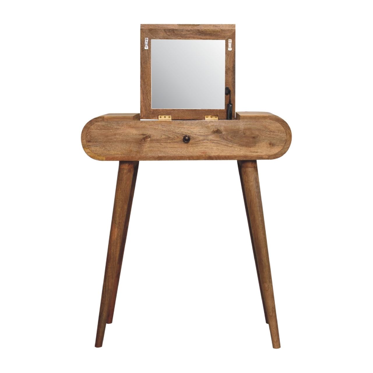 Parma Mini Oak Mango Wood Round Dressing Table