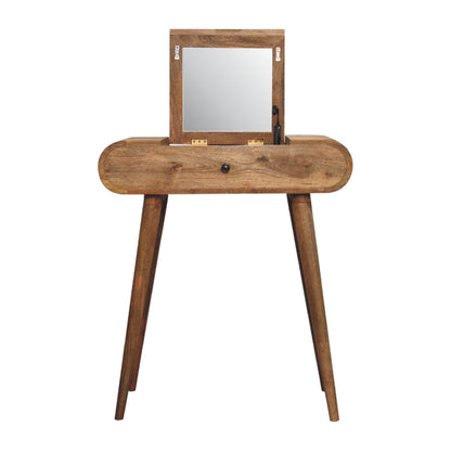 Parma Mini Oak Mango Wood Round Dressing Table