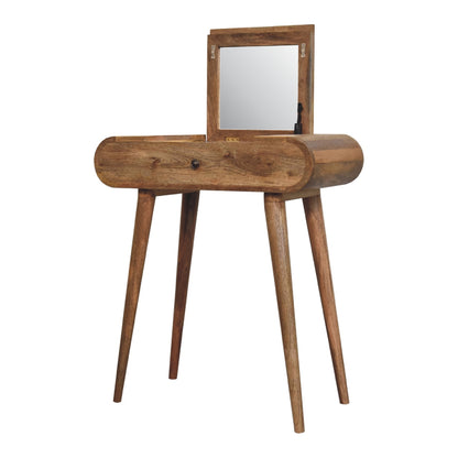 Parma Mini Oak Mango Wood Round Dressing Table
