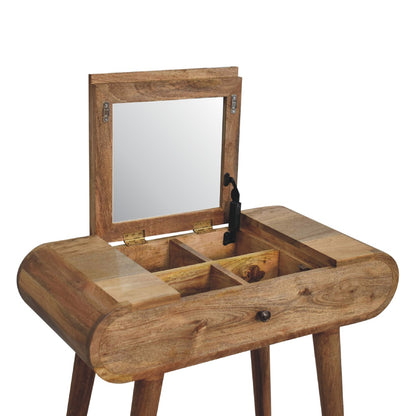 Parma Mini Oak Mango Wood Round Dressing Table