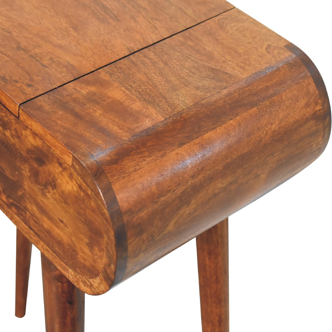 Olbia Mini Round Chestnut Mango Wood Fold Dressing Table