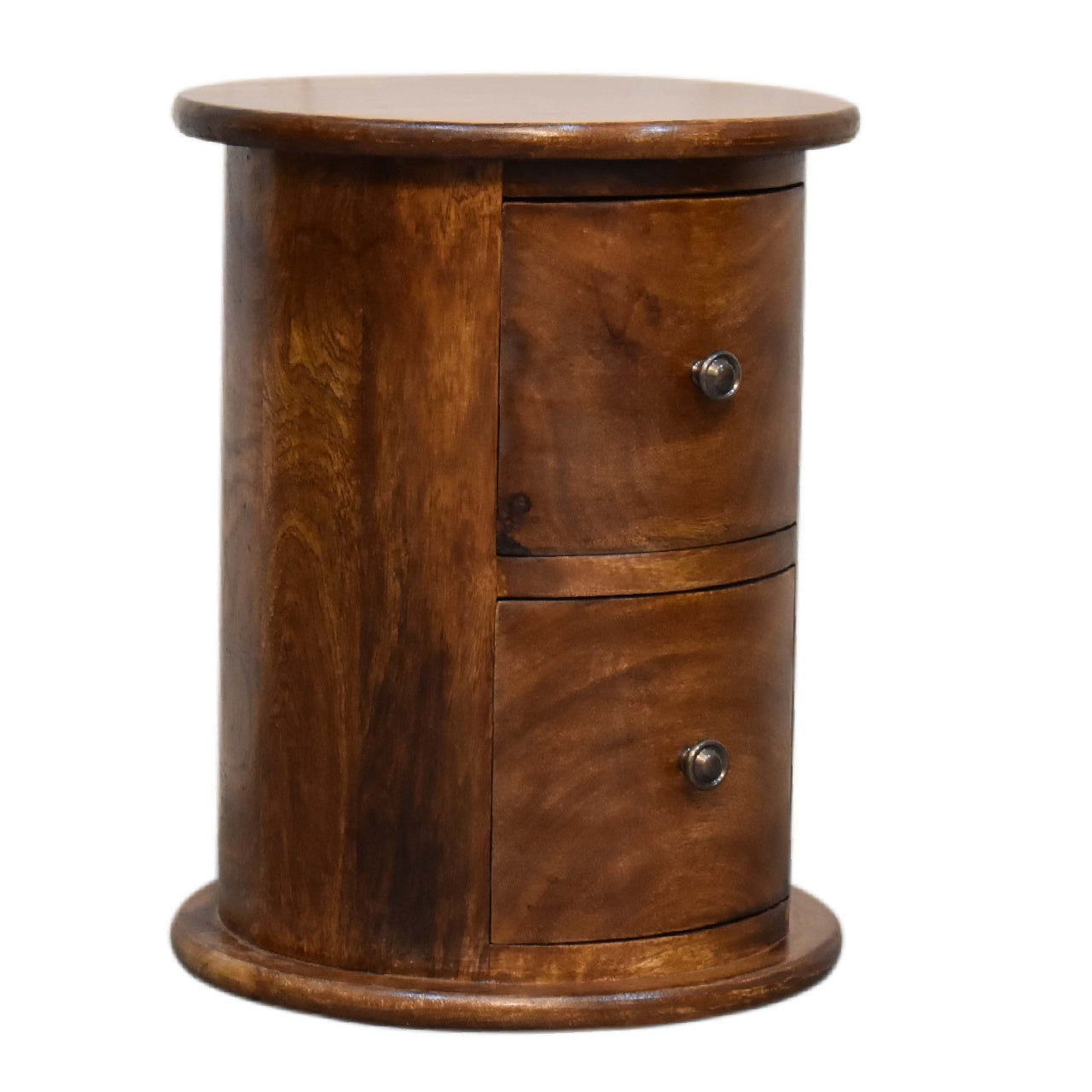 Olbia Mini Chestnut Mango Wood 2 Drawer Drum Chest