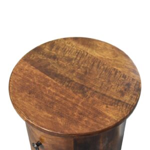 Olbia Mini Chestnut Mango Wood 2 Drawer Drum Chest