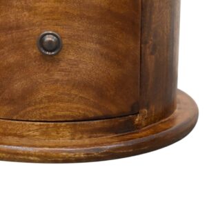 Olbia Mini Chestnut Mango Wood 2 Drawer Drum Chest