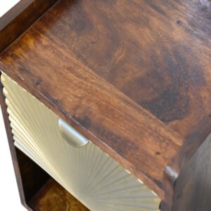Bolzano Art Deco Mini Gold 1 Drawer Bedside Table Mango Wood