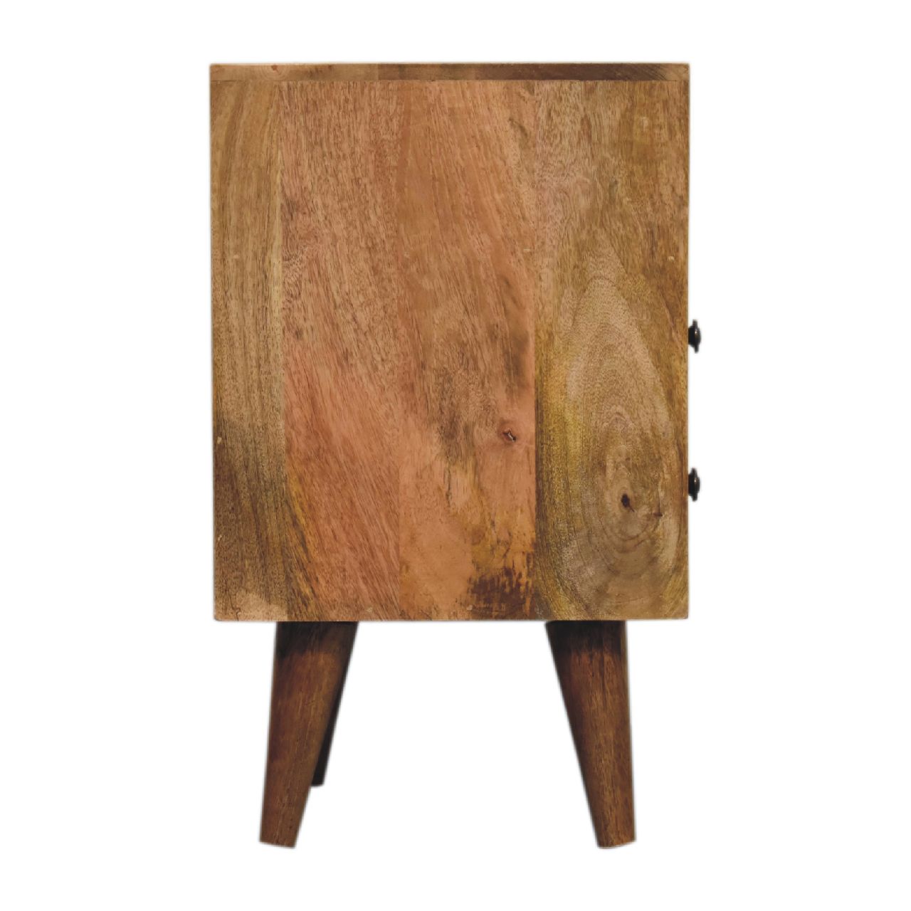 Parma Mini Oak Mango Wood Classic Open Bedside Table 2 Drawers and Shelf
