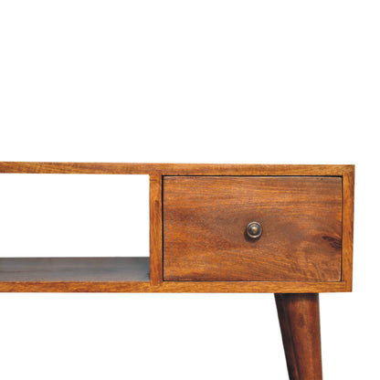 Merano Classic Chestnut Mango Wood Coffee Table 2 Drawers and Shelf